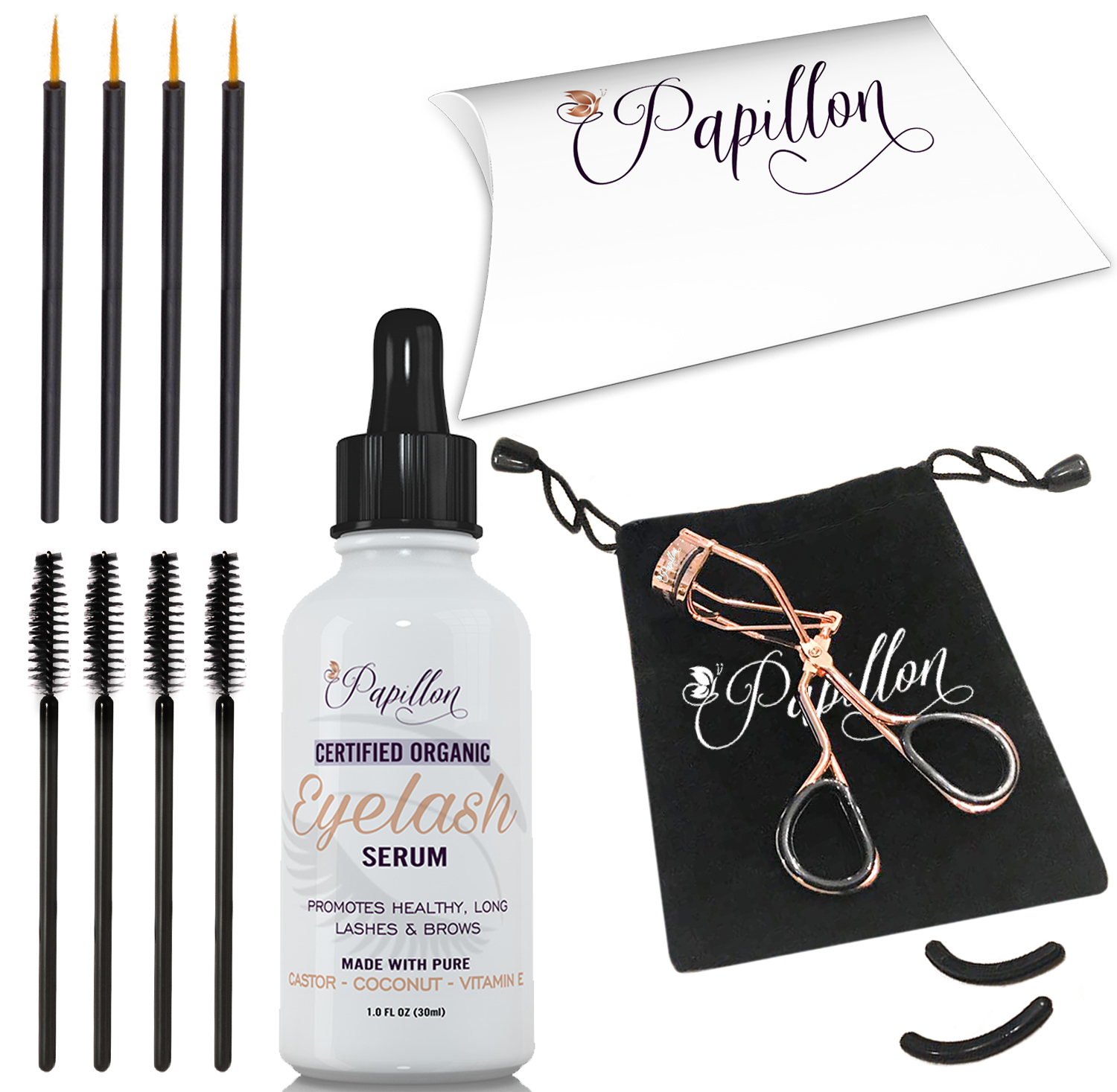 The Papillon Organic Eyelash Growth Serum Kit (MSRP $35) makes a great holiday gift and comes with a gift box.