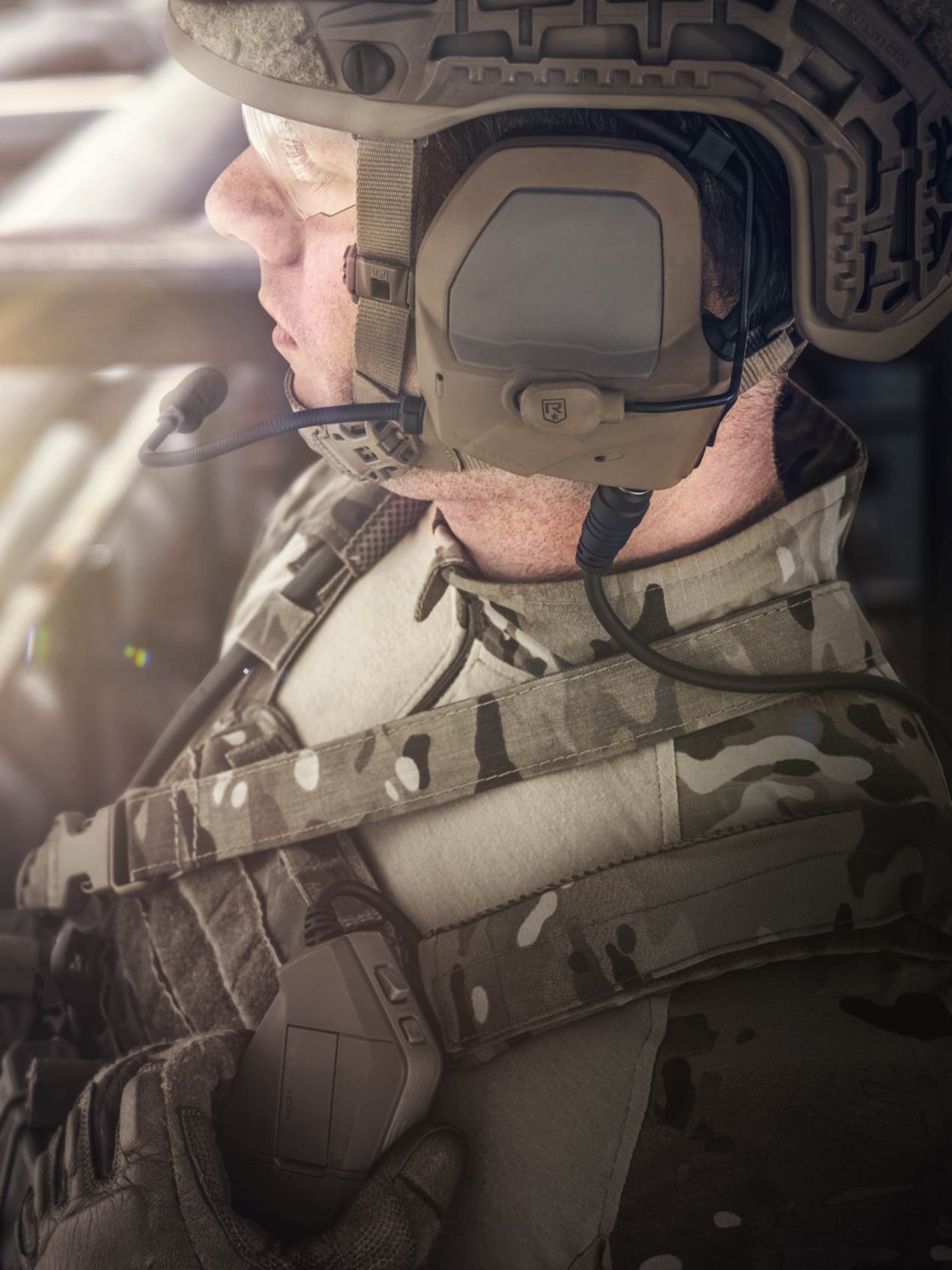 Revision’s new SenSys ComCentr2 Tactical Headset System includes the slim-profile circumaural headset and advanced Human Interface Device.