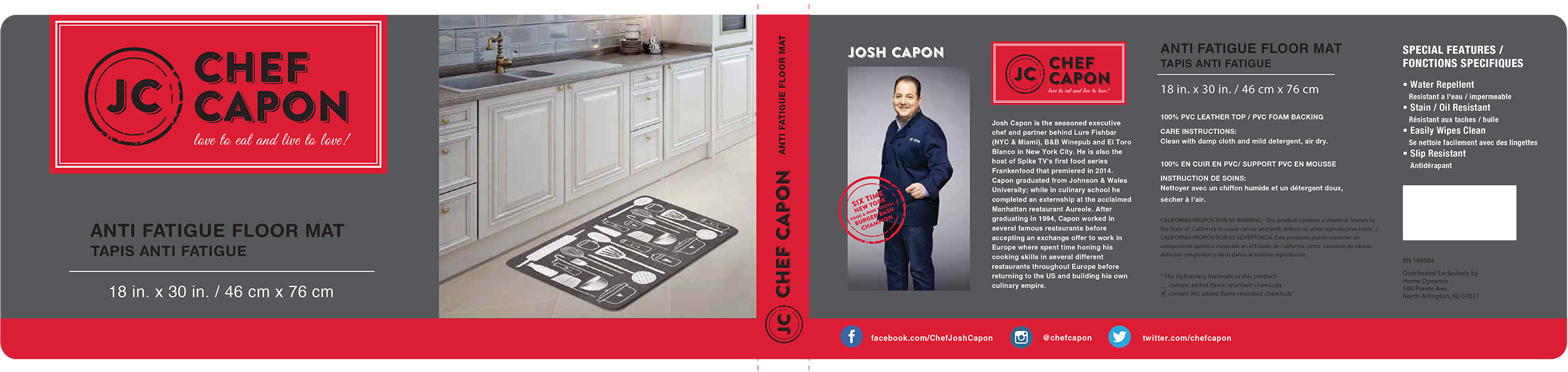 Josh Capon Kitchen Mat Label