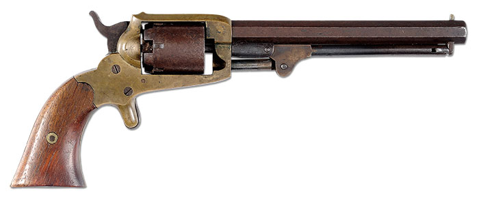 Extremely Rare Cofer Percussion Confederate Revolver with Original Cofer Holster (Racker Collection), estimated at $100,000-150,000.