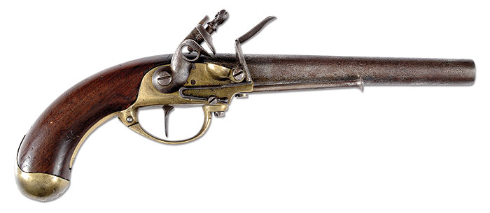 Rare North & Cheney Flintlock Pistol, SN 816 (Racker Collection), estimated at $30,000-50,000.
