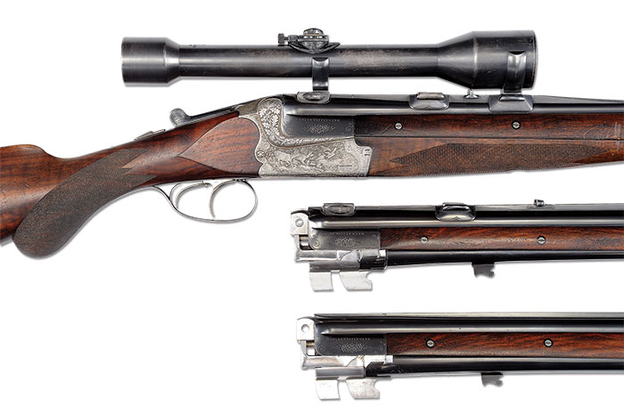 Herman Goering's Merkel 201E Over-Under Blitz Ejector Double Rifle, estimated at $75,000-100,000.