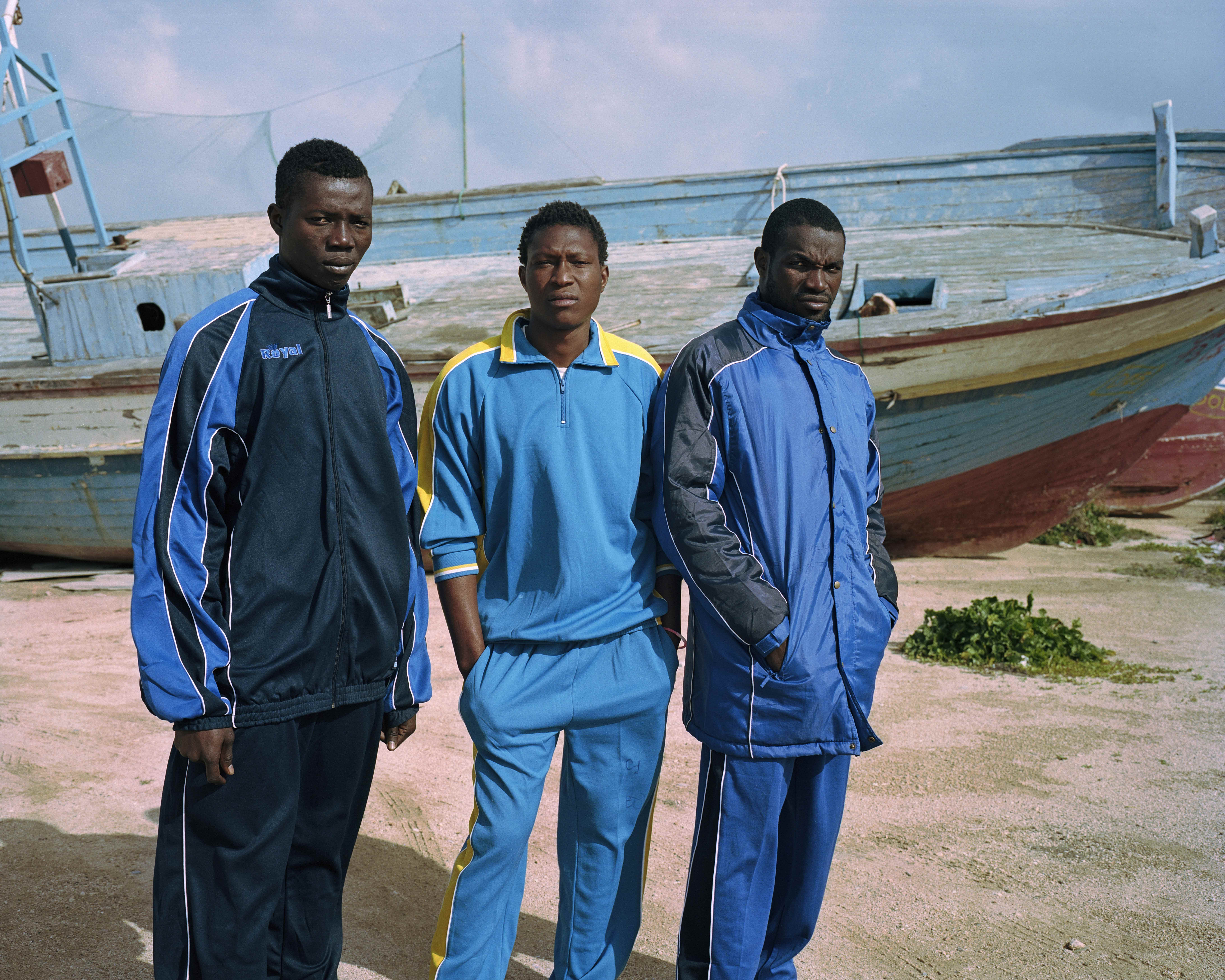 Somaro, 19, Bouba, 19, and Abdoul, 22, experienced a particularly rough journey and all expressed their trauma of what was faced at sea.  Copyright Daniel Castro Garcia