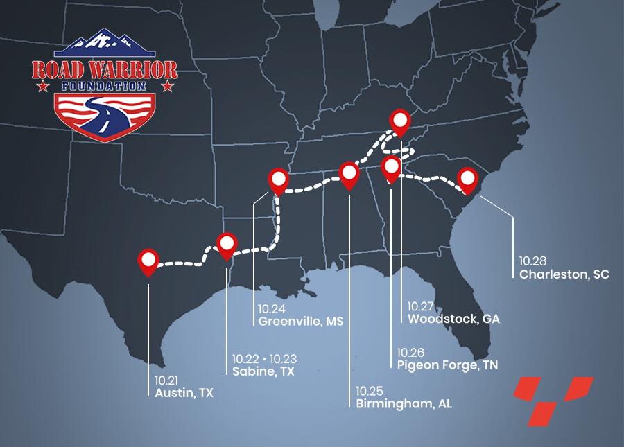 2017 Road Warrior Ride Route
