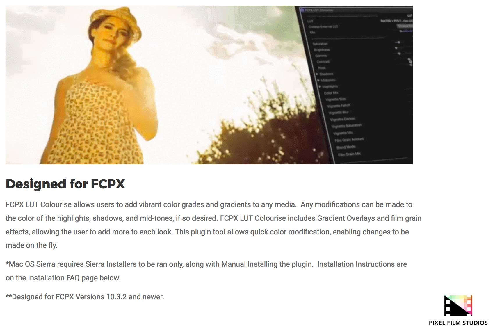 Pixel Film Studios - FCPX LUT Colourise - FCPX Effects