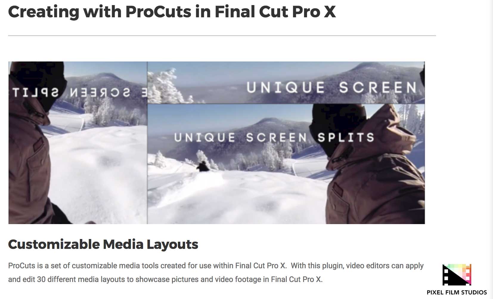 ProCuts - Pixel Film Studios Plugins - FCPX Effects