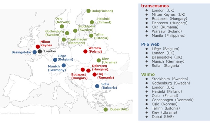 transcosmos footprints in Europe (Reference)