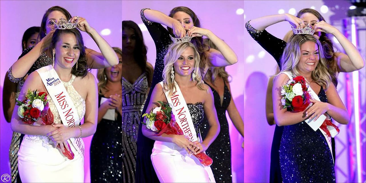 Triple-Crown Pageant (L. to R.): Katrina Biss was crowned Miss Northern Highlands 2018, Jessica Ervey was crowned Miss Northern Lakes 2018, and Ashley Terpak was crowned Miss North Jersey 2018.
