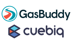 GasBuddy and Cuebiq logos