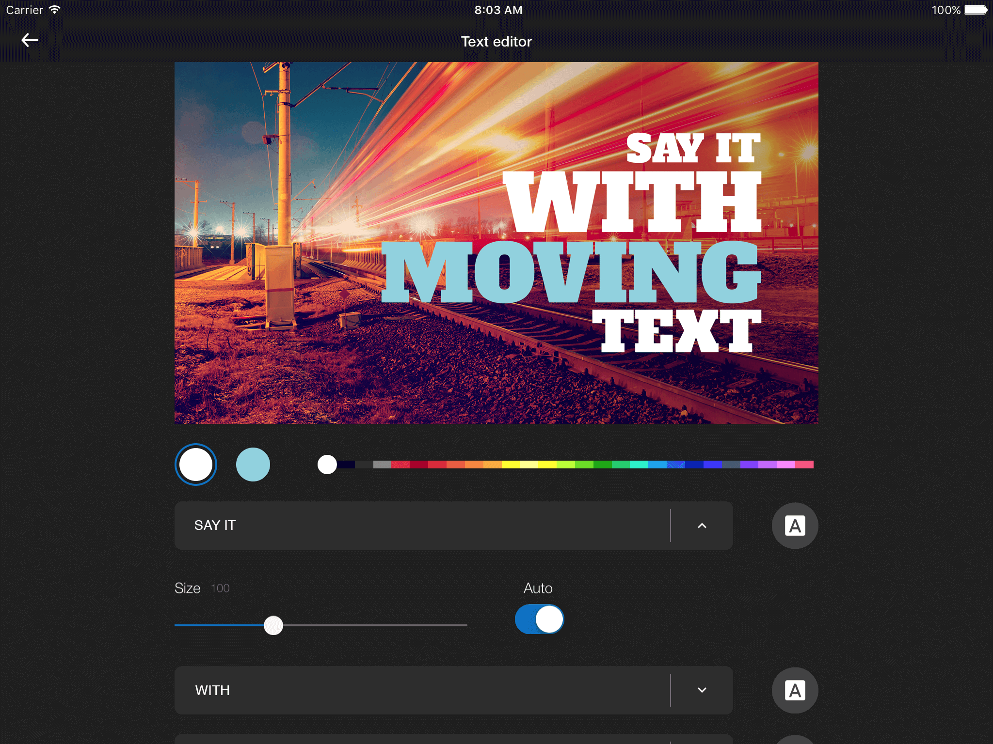 WeVideo mobile iOS video editing app adds pro-quality motion titles and graphics