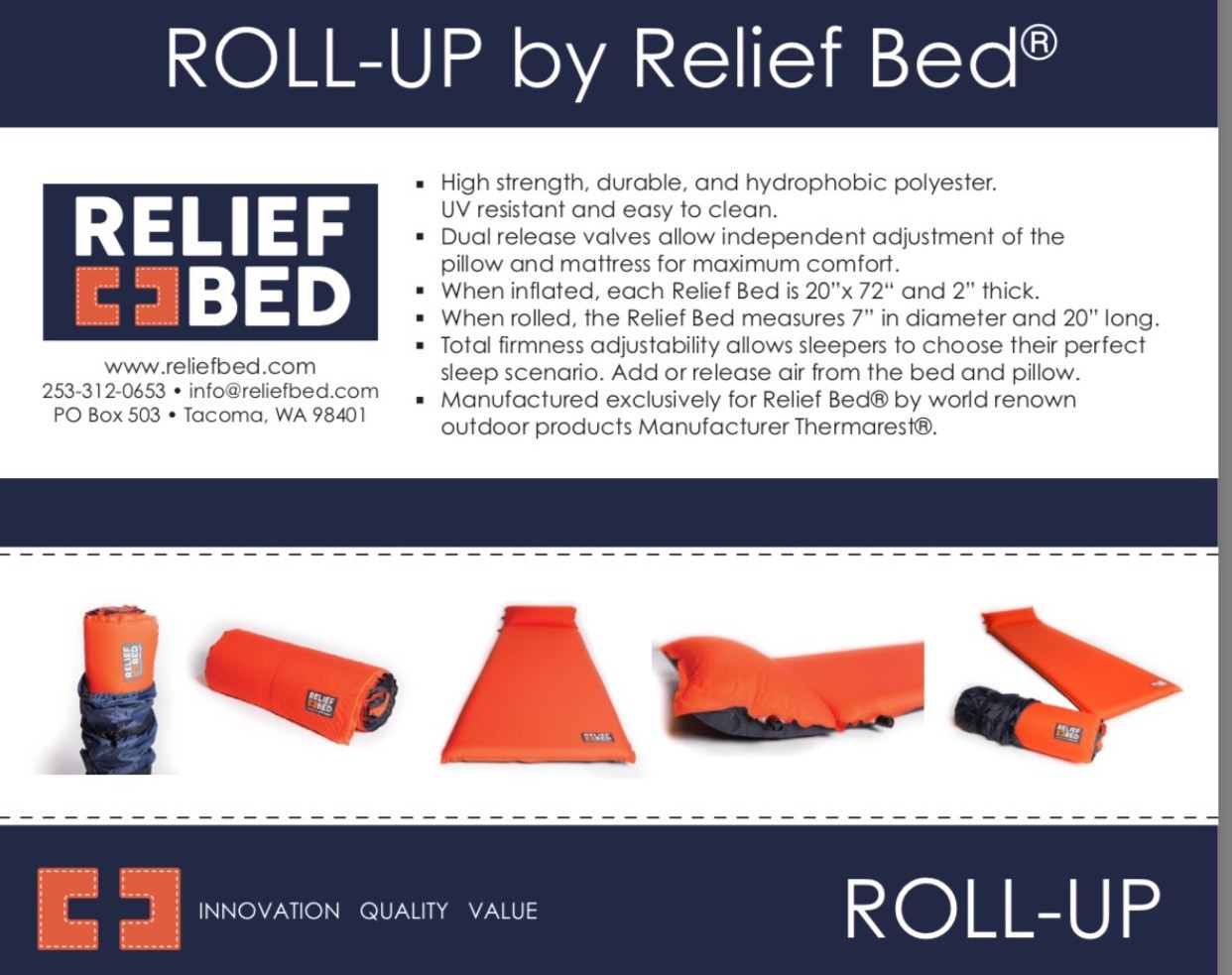 Roll UP by Relief Bed Flyer
