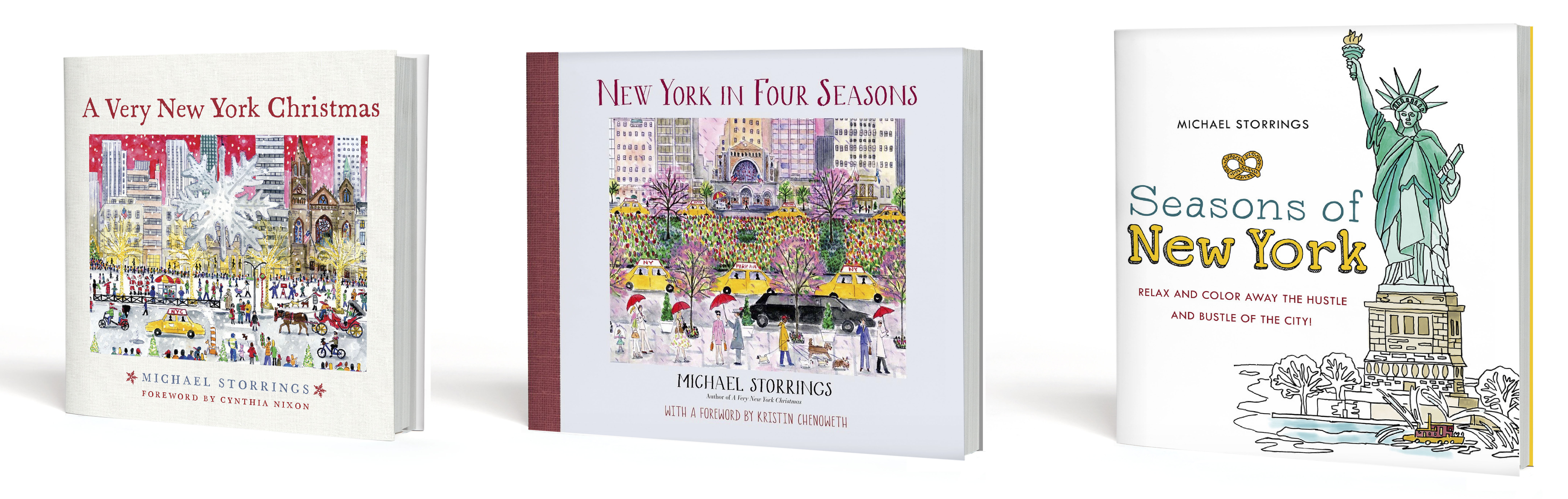 A Very New York Christmas, New York in Four Seasons, and the Seasons of New York Coloring Book.