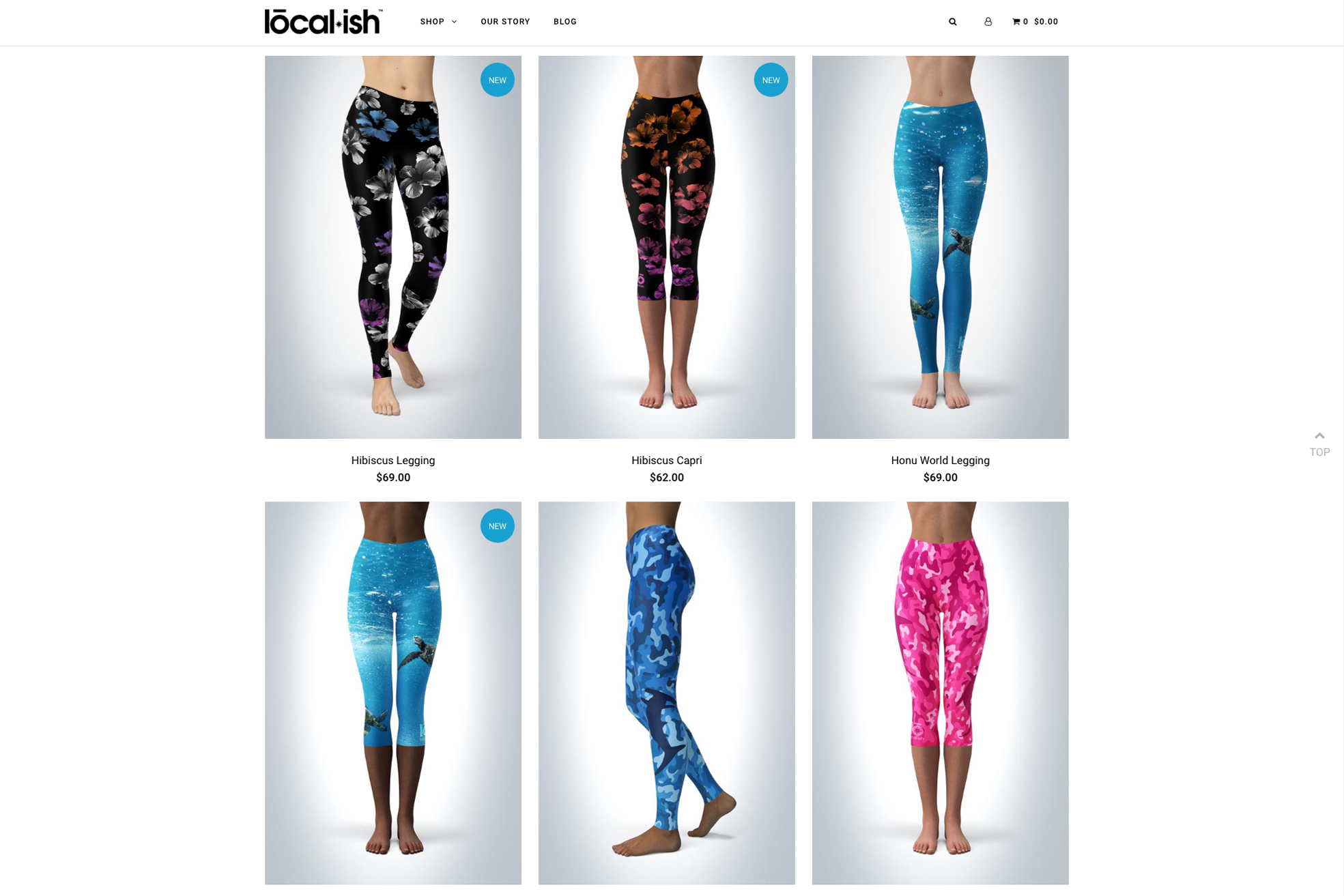 Surf Leggings and Yoga Leggings Collection Website Screenshot