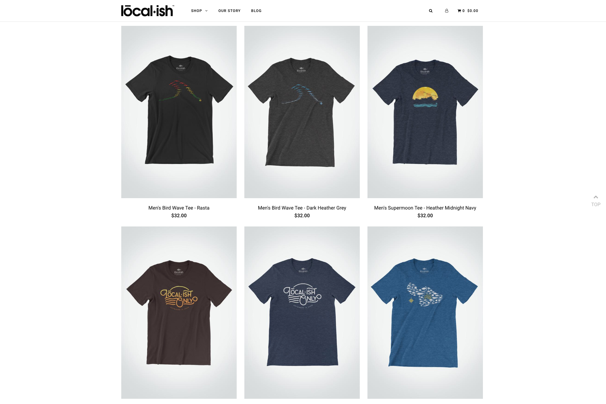 Localish Men's Tee Shirt Collection Website Screenshot