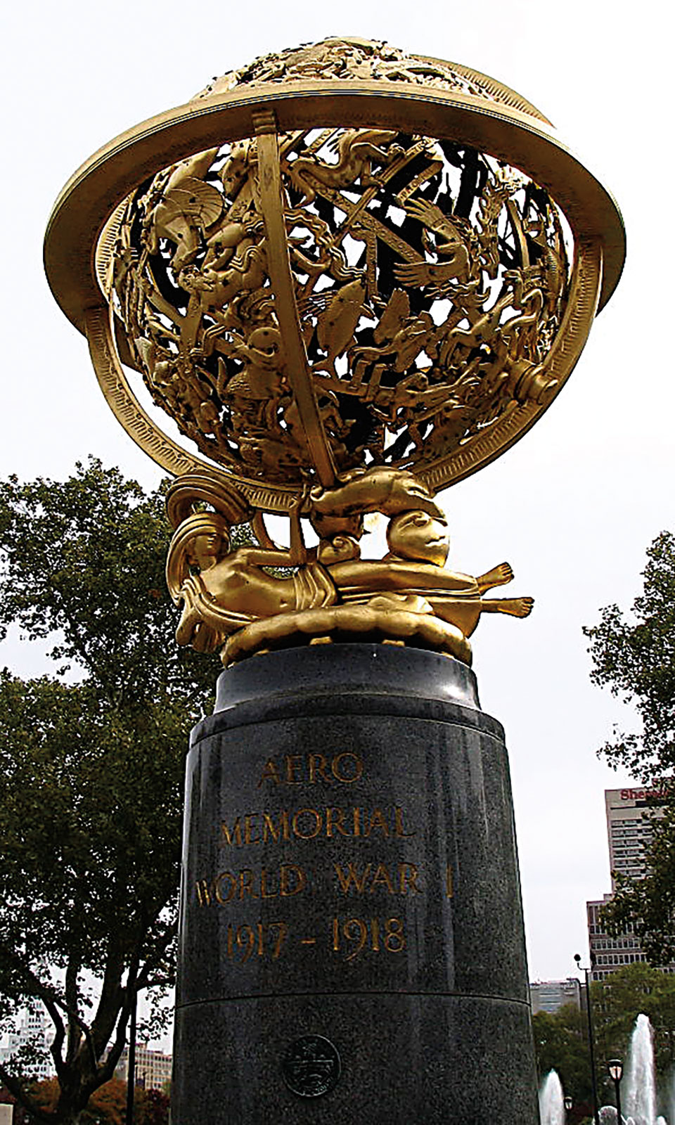 The Celestial Sphere Aero Memorial by Paul Manship in Philadelphia, PA, photo from Wikimedia Commons.