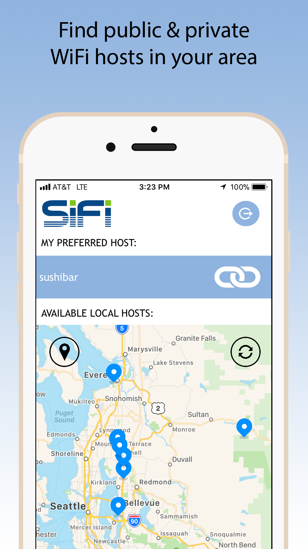 Find Wi-Fi connections using the app