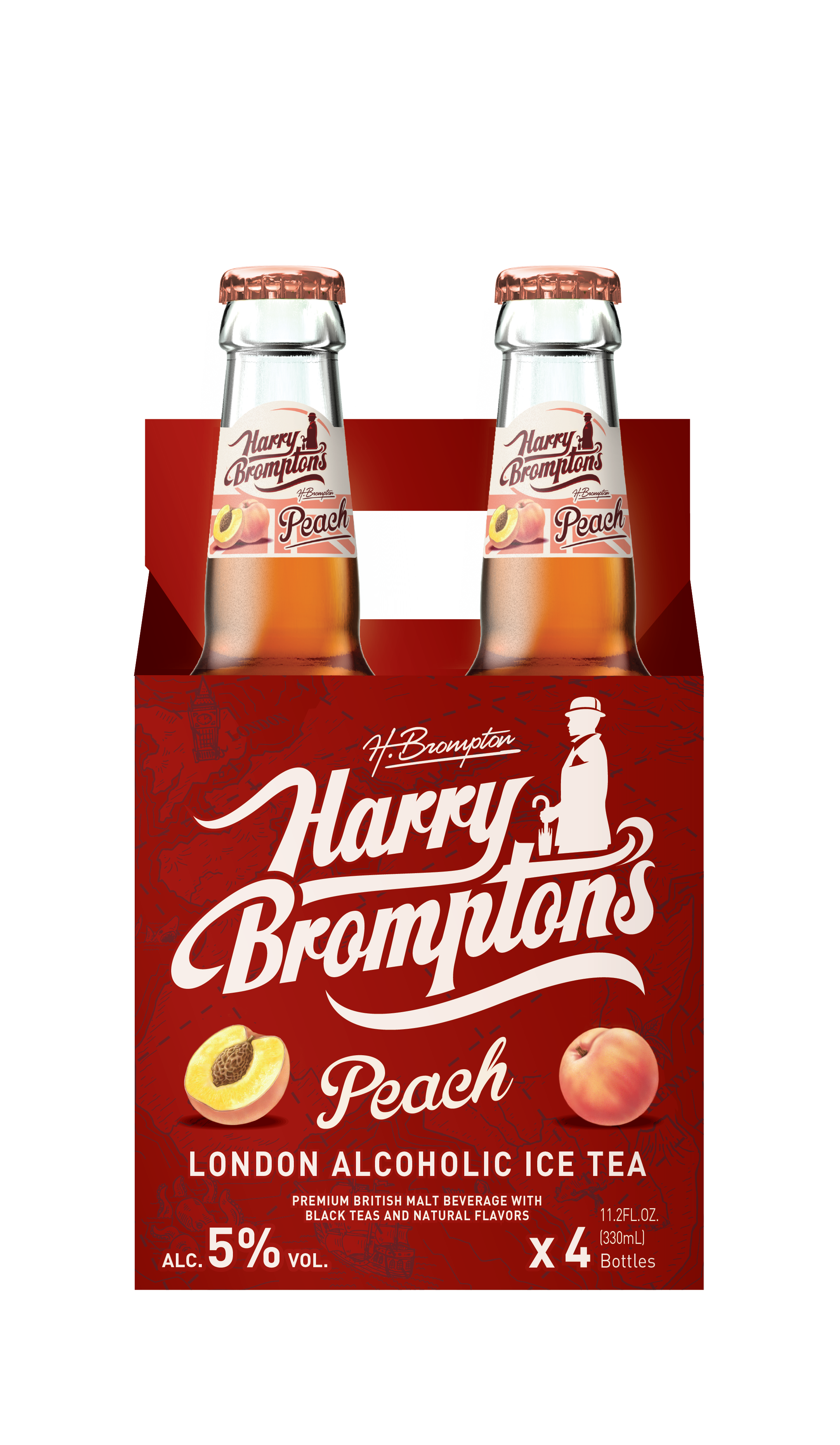 A rather splendid 4 pack of Harry Brompton's London "Peach" Alcoholic Ice Tea