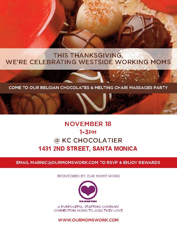 Working Moms Belgian Chocolates & Melting Chair Massages Party