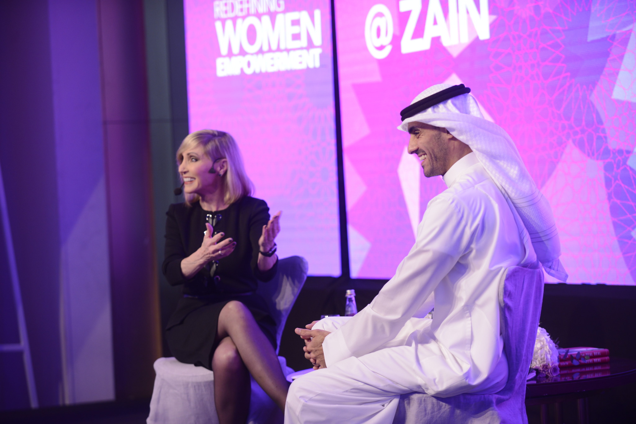 Strategic Advisor Connie Dieken with Zain Vice Chairman and Group CEO Bader Nasser Al-Kharafi