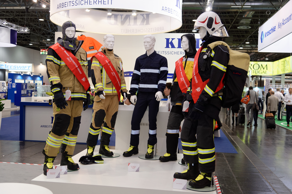 From left to right: Viking’s PartX™ TurnOut Gear, S-GARD Dynamate, C.B.F Balducci’s Nomex® MHP garment, FPG ENERGOCONTRACT JSC open flame and tick protection garment, Iturri’s Hex Fire.