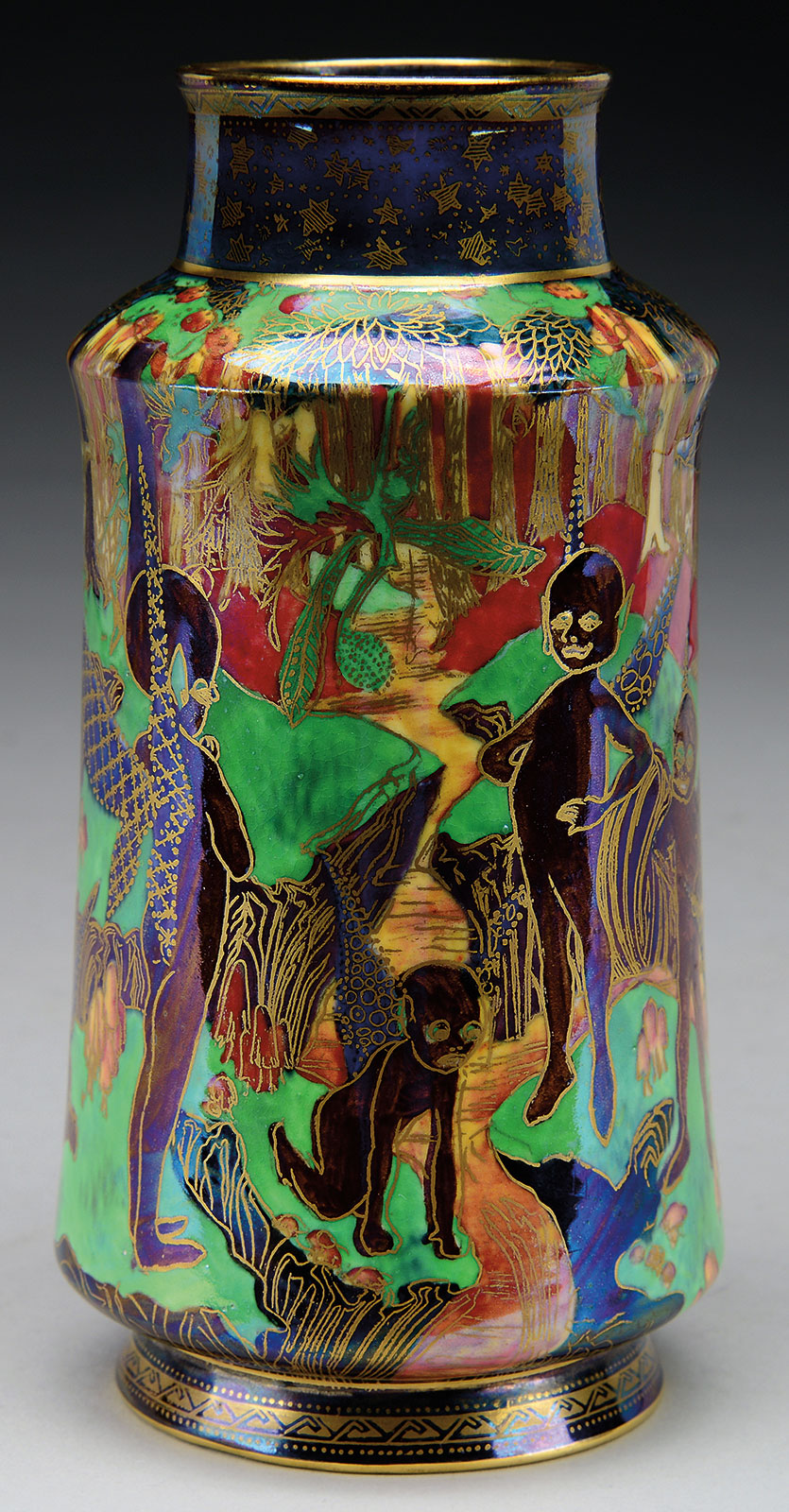 Wedgwood Fairyland Lustre Goblin Vase, estimated at $7,000-10,000.