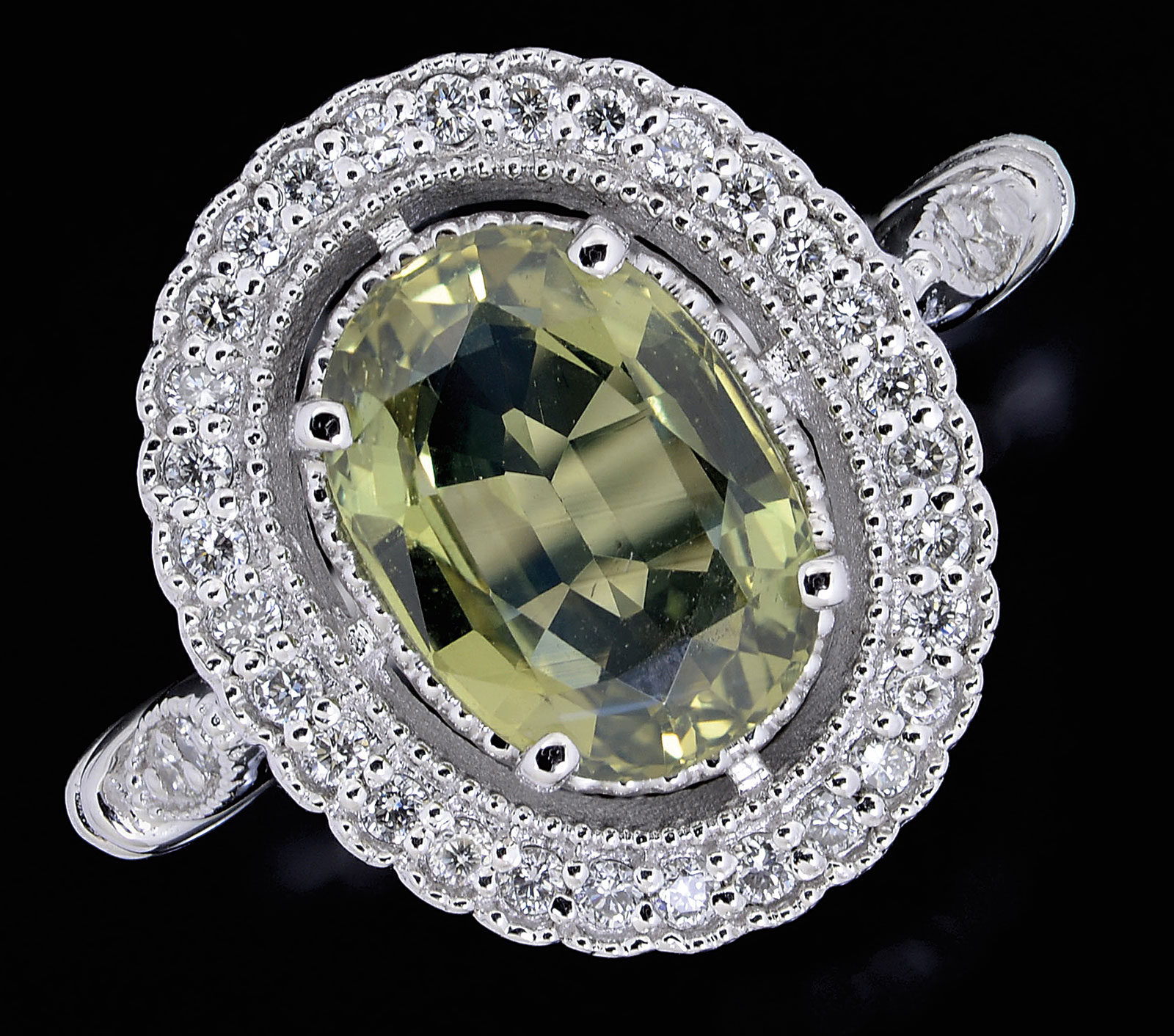 14kt Gold, Chrysoberyl, And Diamond Ring, estimated at $2,500-3,500.