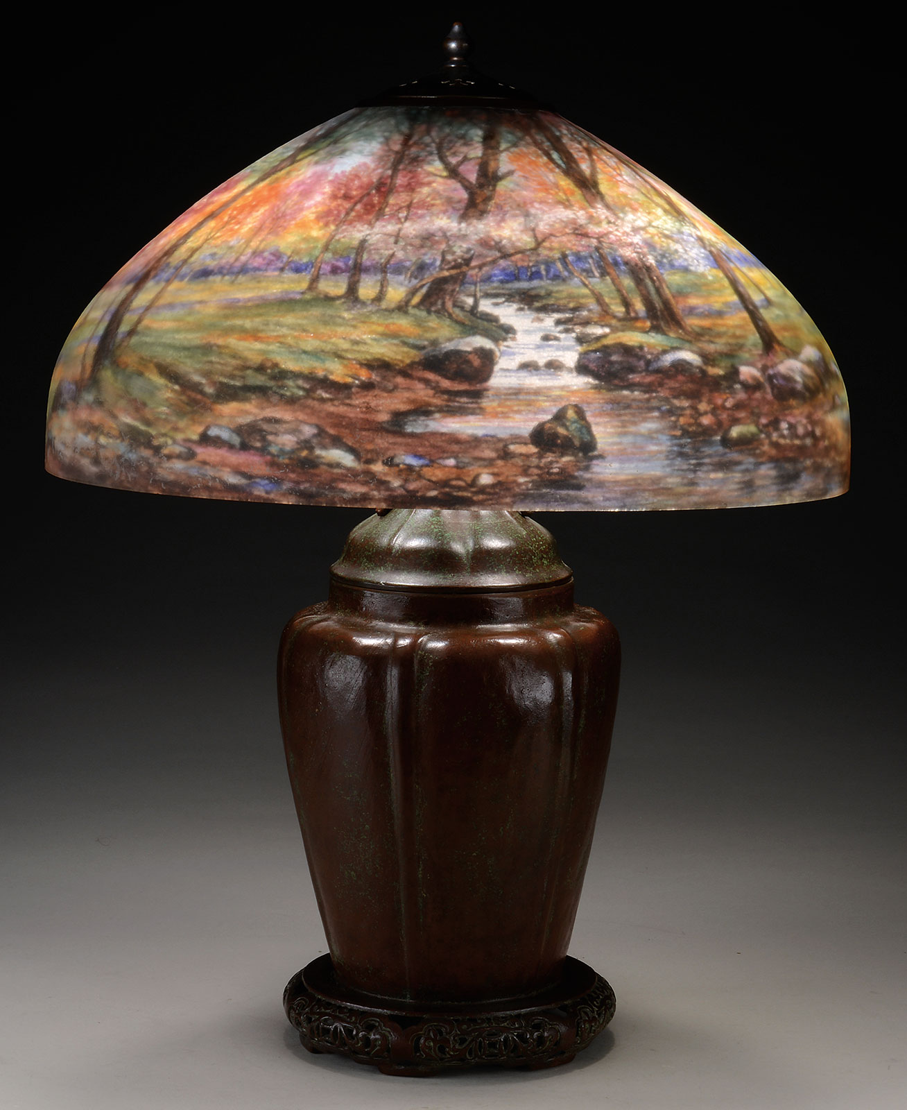 Handel Mountain Stream Table Lamp, estimated at $20,000-30,000.