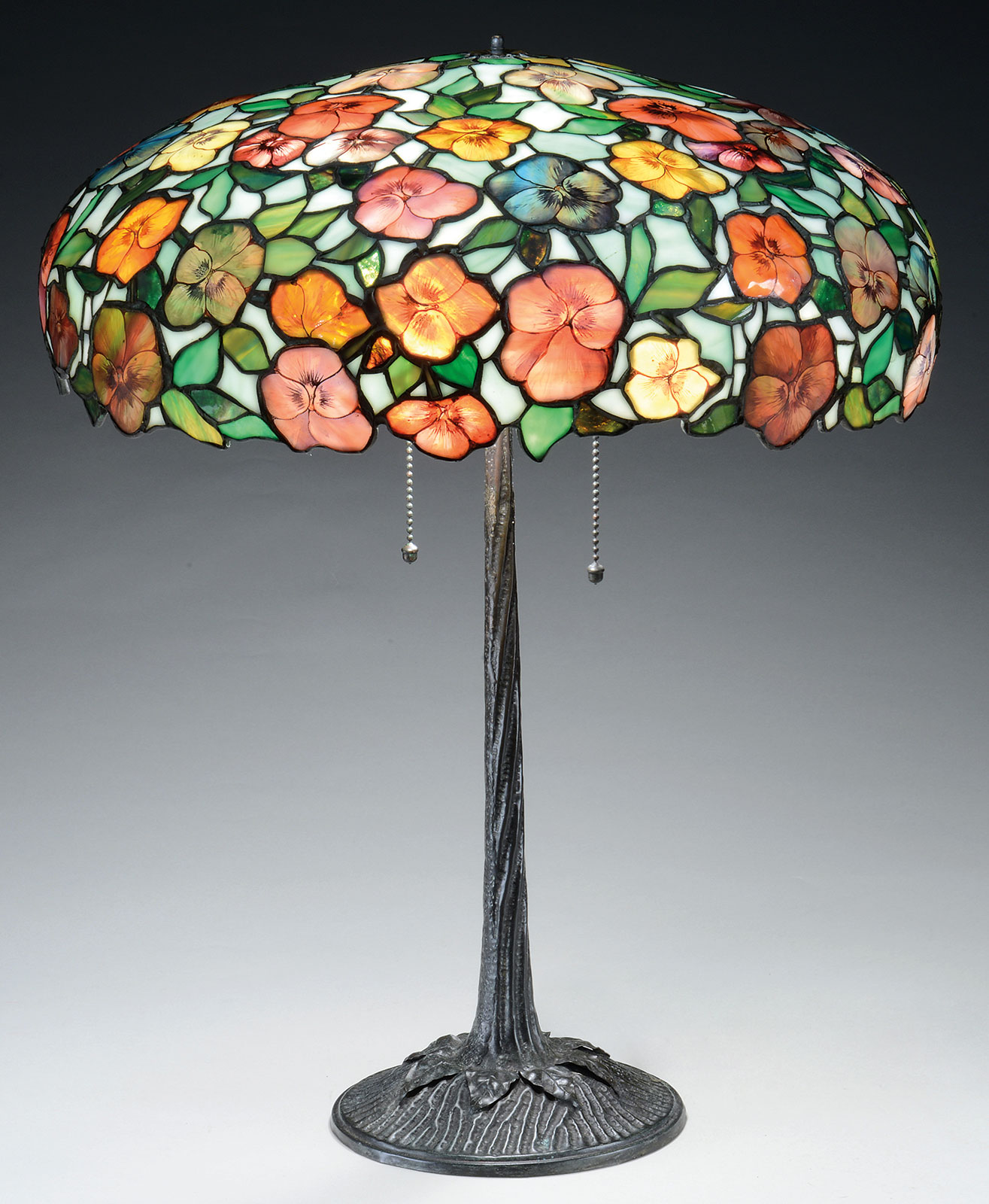 Morgan Pansy Table Lamp, estimated at $18,500-22,500.