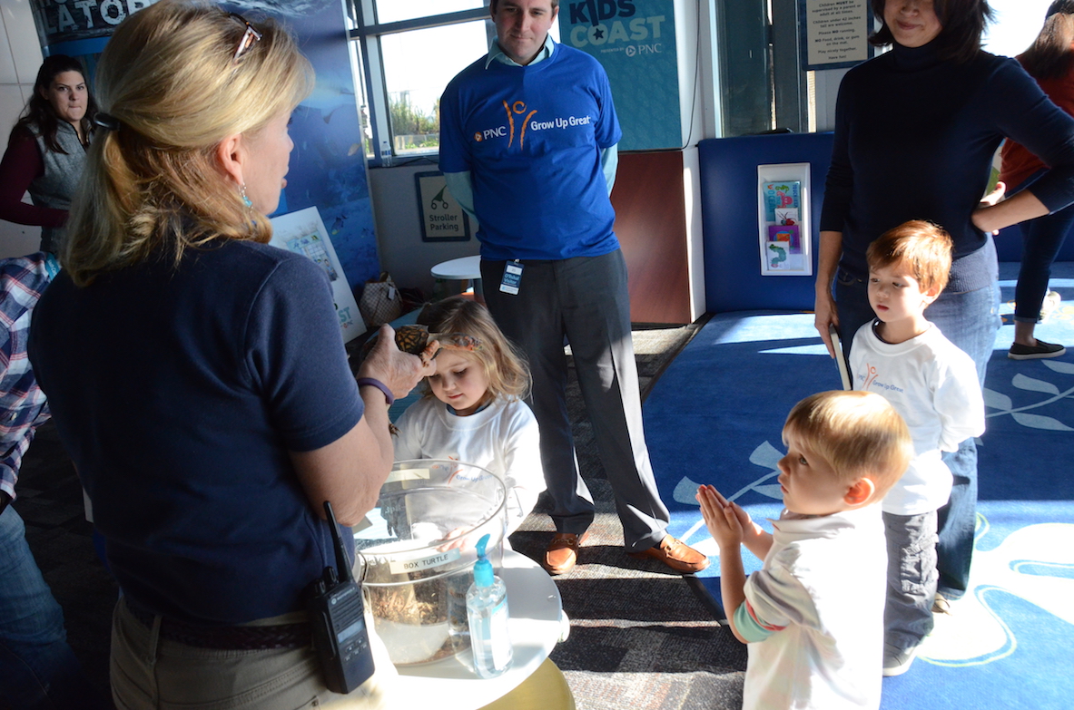 Children enjoy an animal encounter