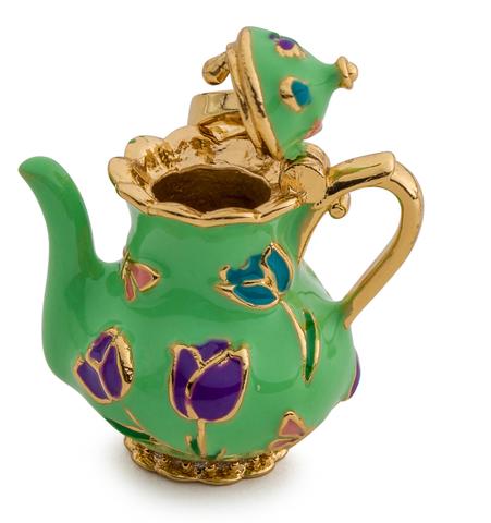 CHARMULET'S RUFFLED TEAPOT - 14K GOLD PLATED