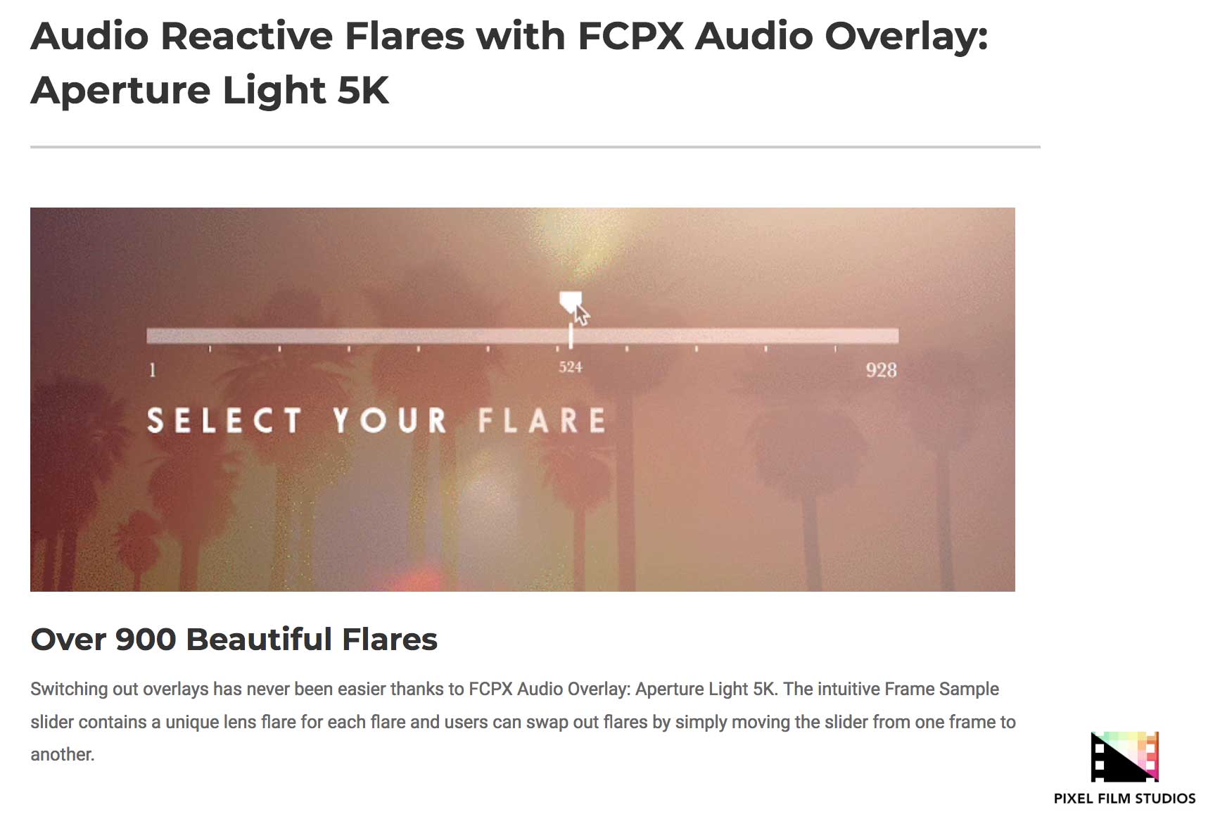 FCPX Audio Overlay Aperture Light 5K - Final Cut Plugins - Pixel Film Effects