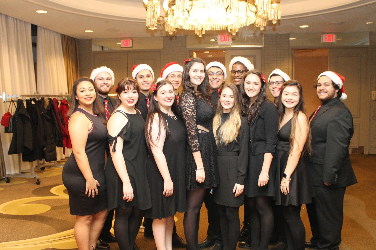 Manhattanville College’s elite pop group, The Quintessentials, provided holiday entertainment for guests at HOW’s annual “Tree of Life” celebration.