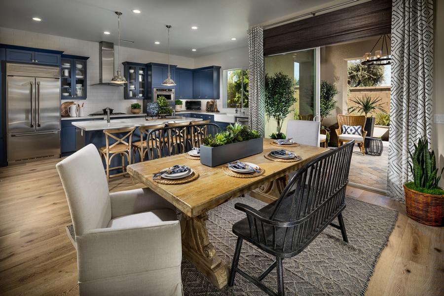 The open floor plan in Residence 3 from McCaffrey Homes redefines California living  for today.