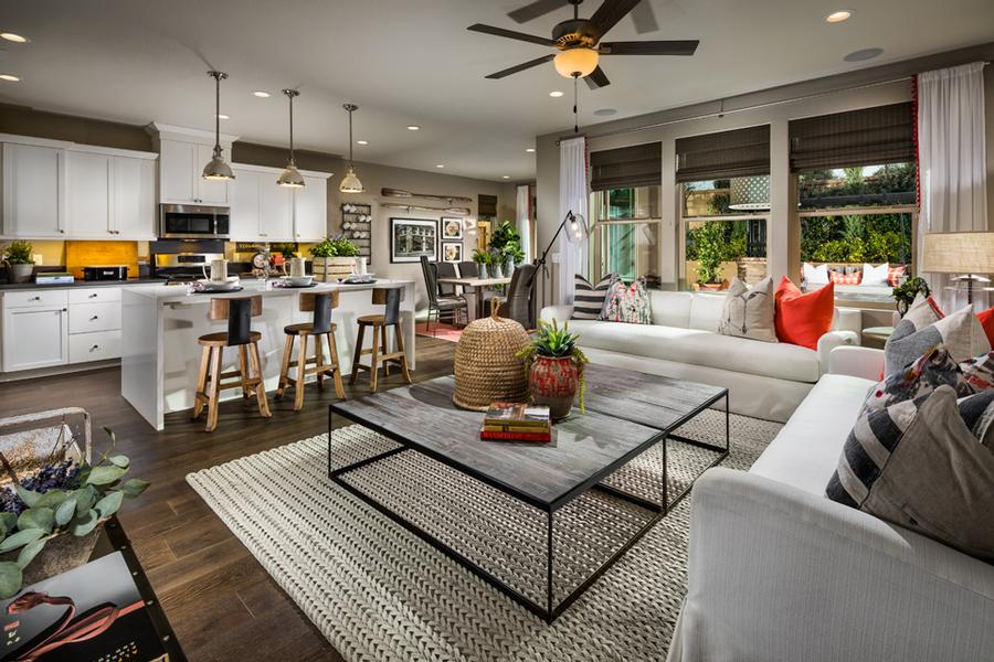 Indoor and outdoor space blend beautifully in Residence 1, a new home built by McCaffrey Homes.