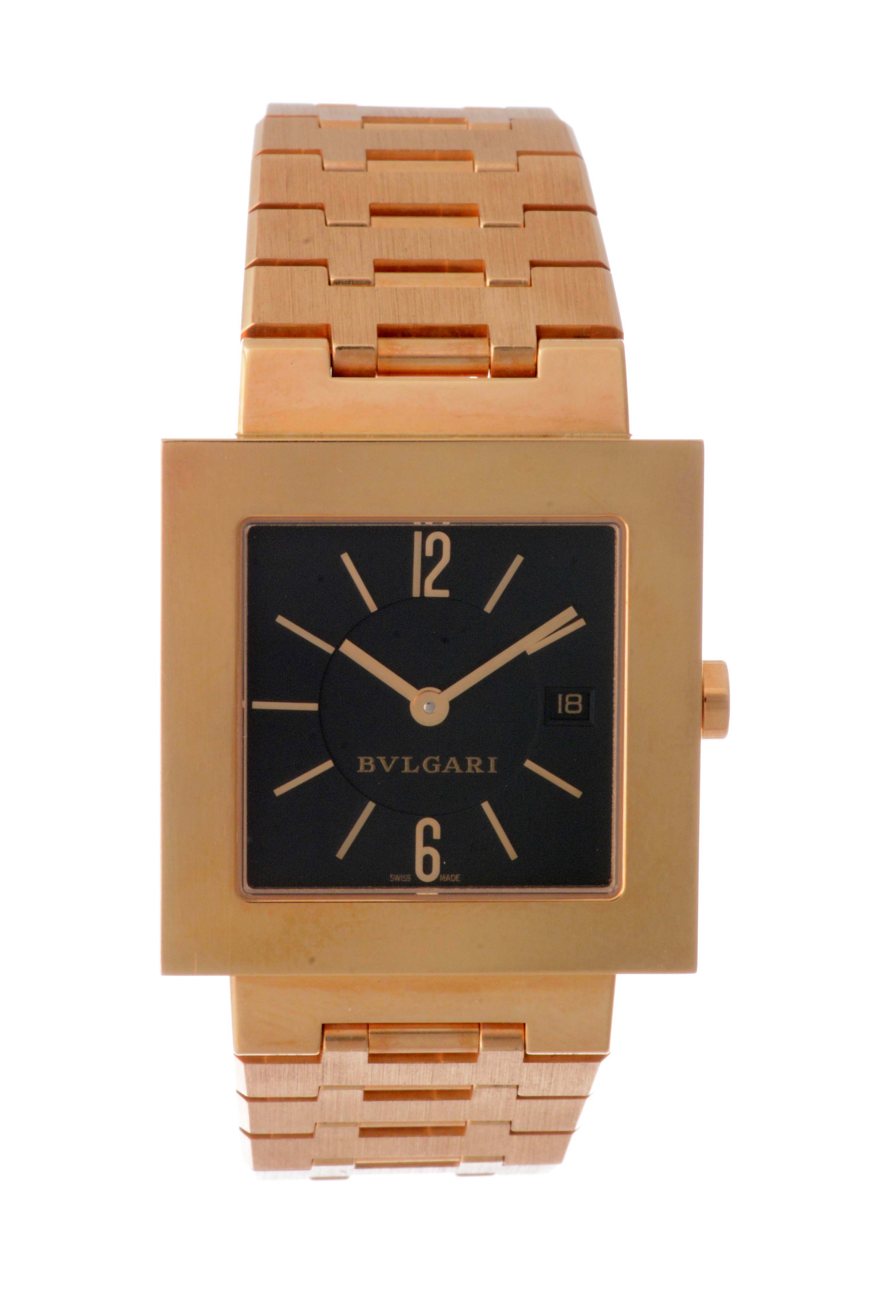 Bvlgari 18k Square Wristwatch, estimated at $10,000-20,000.