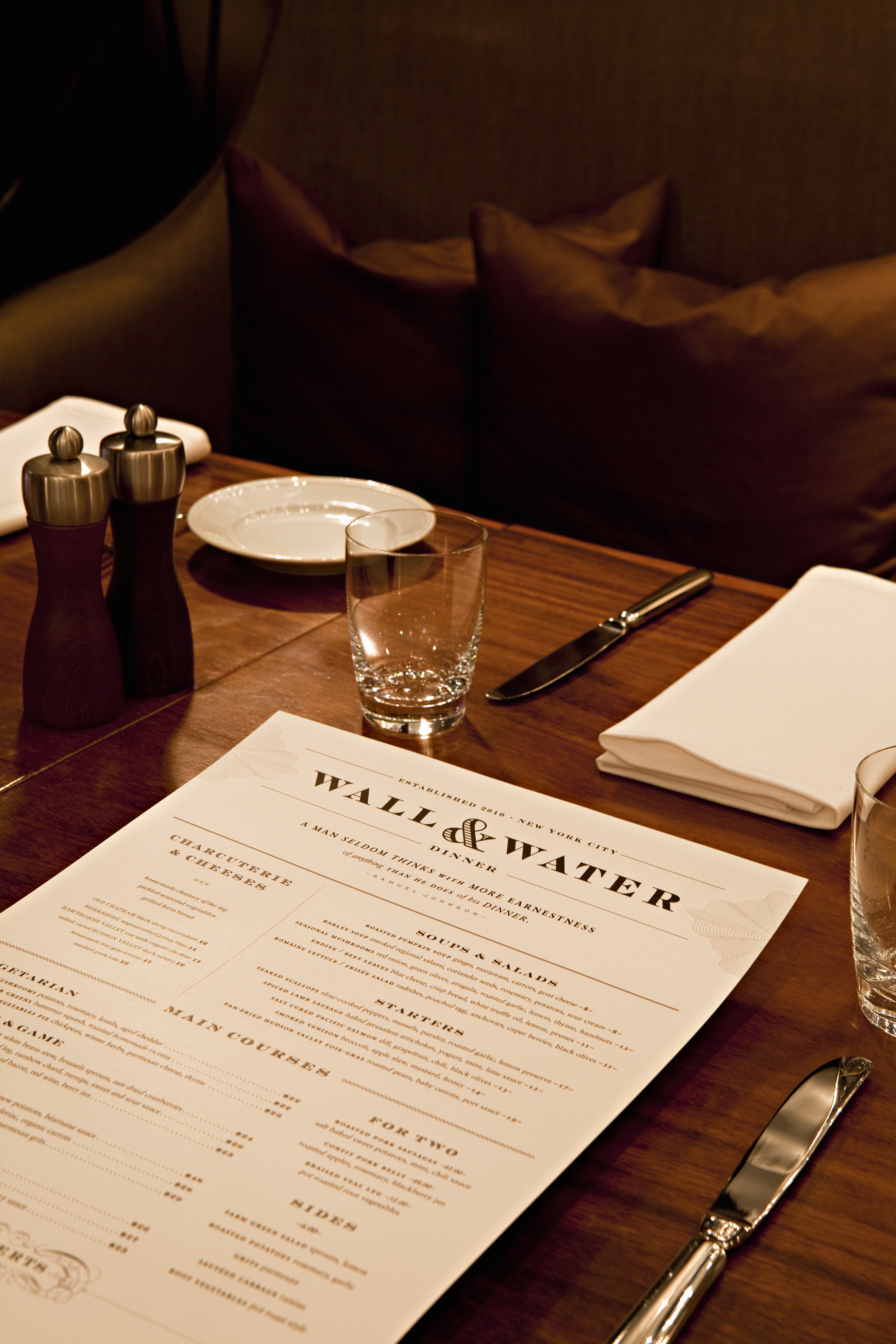 Wall&Water Menu