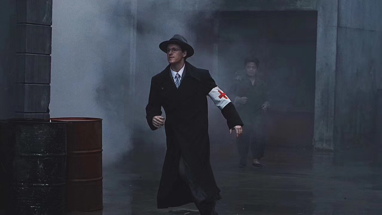 Dr. Robert Wilson (Andrew Lane Cawthon) is the only surgeon left in the fallen city in SCARS OF NANKING.
