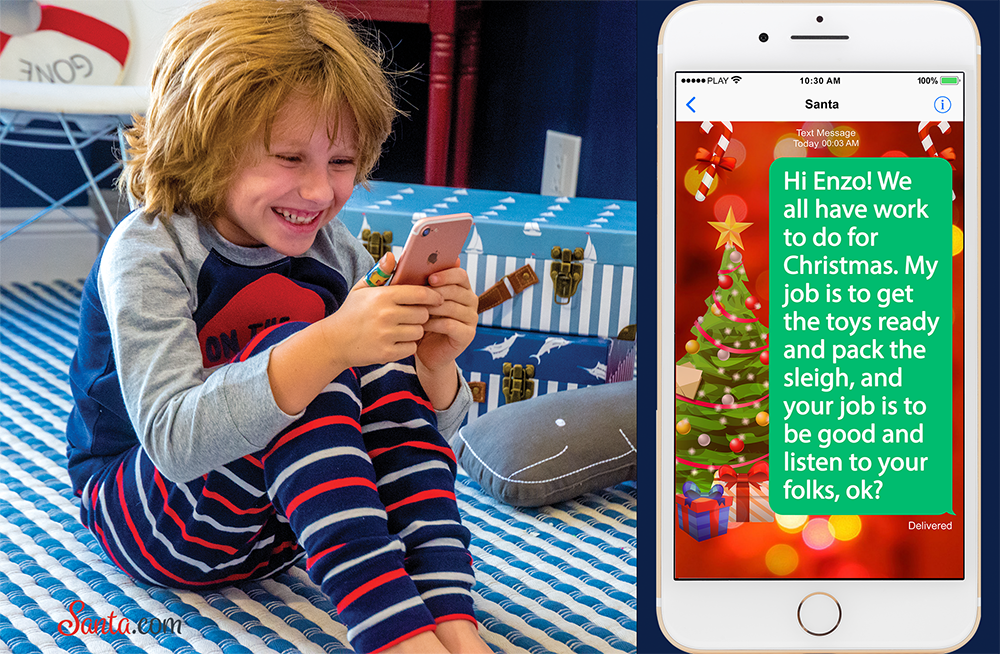 Santa.com sends texts with positive values