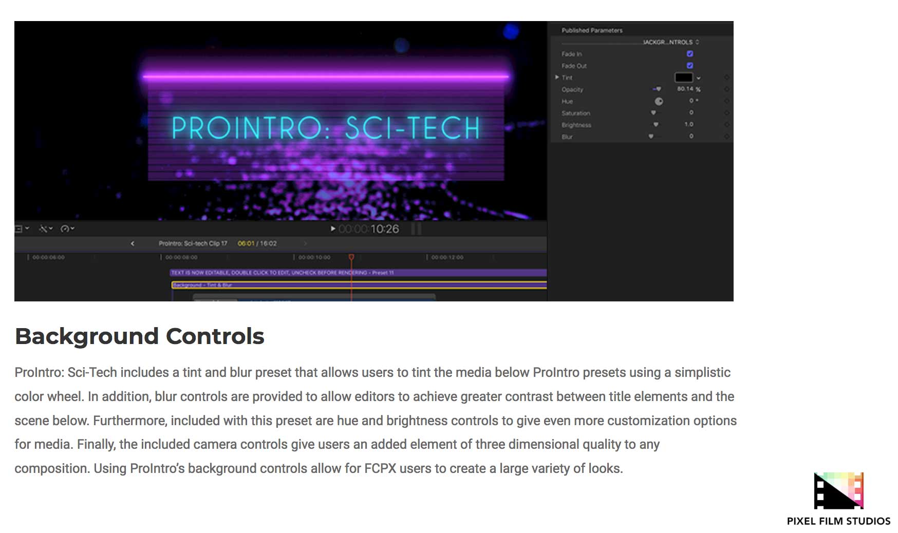 ProIntro Sci-Tech - FCPX Effects - Pixel Film Studios Plugins