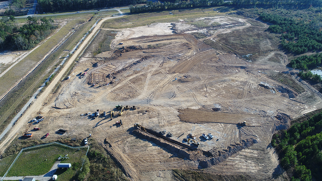 Aerial view of construction for Big Rivers