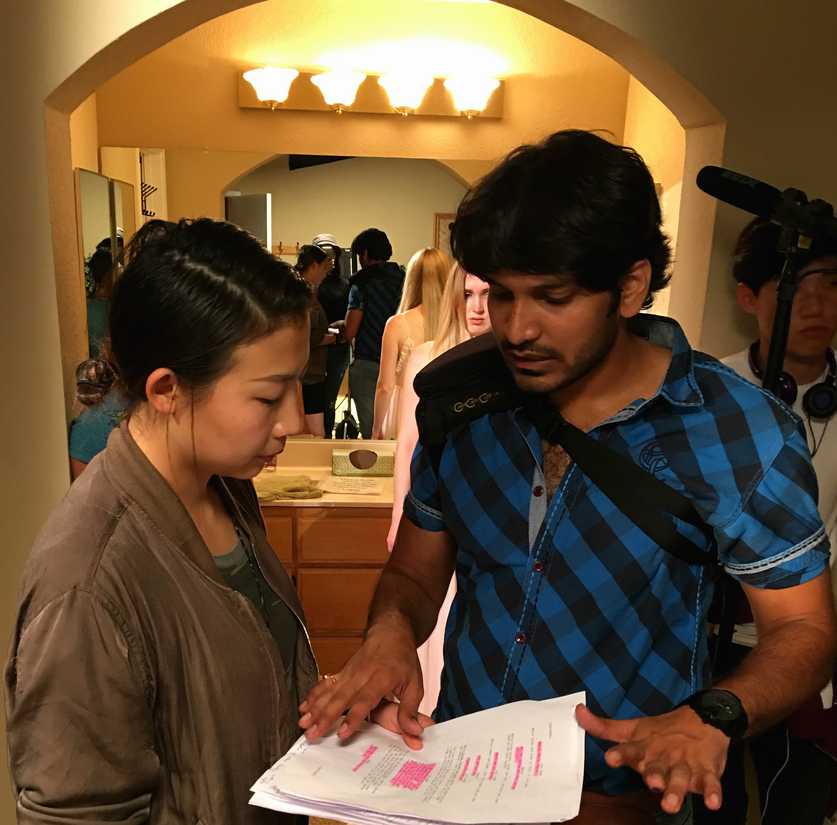 Kartik Garimella, Director of Photography  on set of the production of "Circle" with Director Janan Ma.  Release Date for the Short Film 2018.
