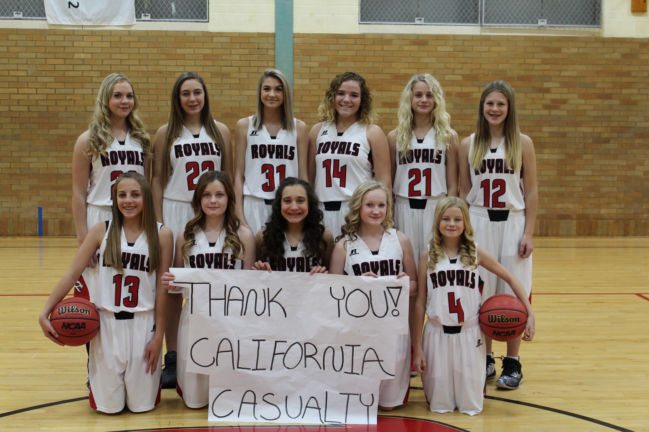 The Rich Middle School, Utah, Girls Basketball Team In New Uniforms