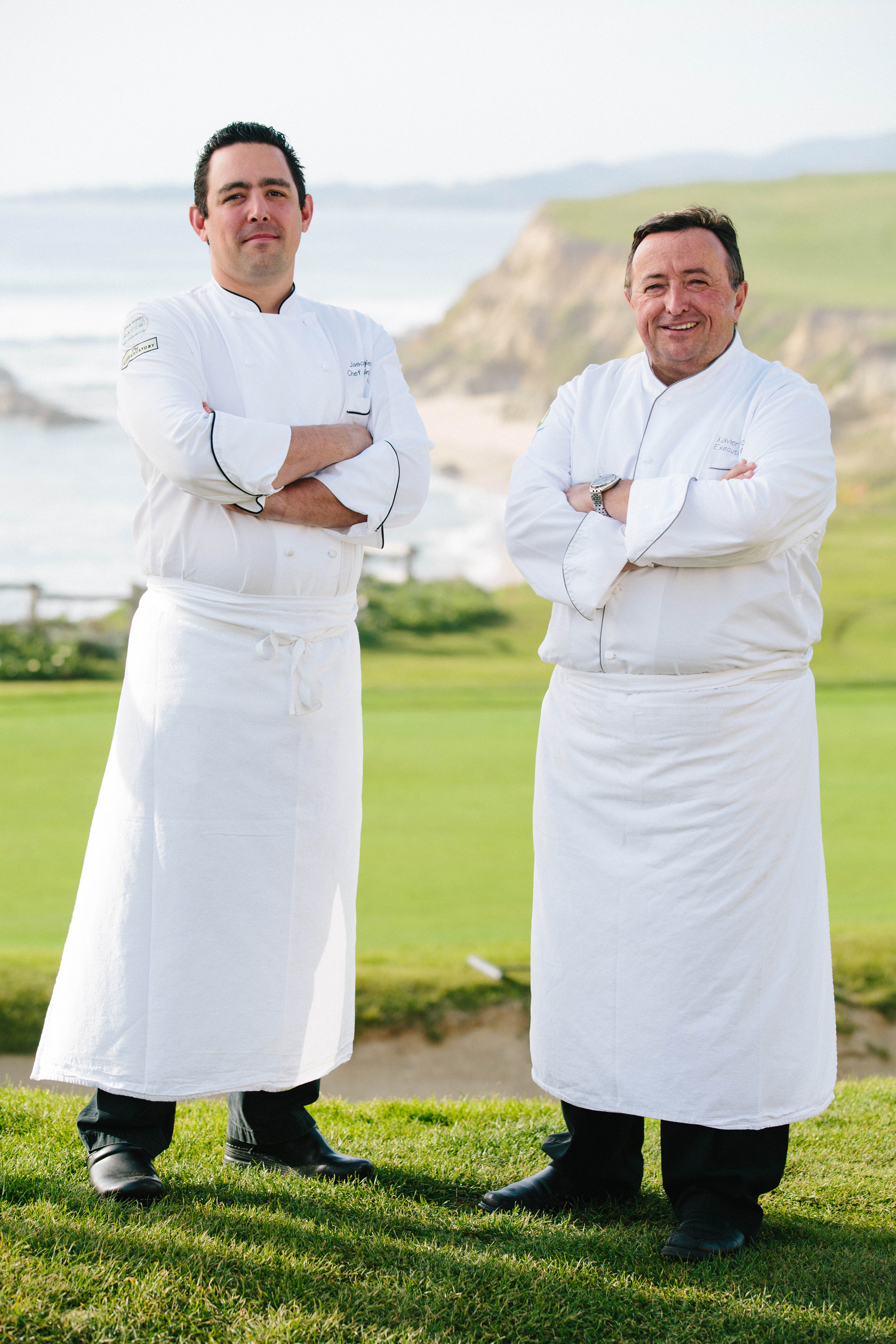 Chef de Cuisine Jason Pringle of Navio and Executive Chef Xavier Salomon of The Ritz-Carlton, Half Moon Bay