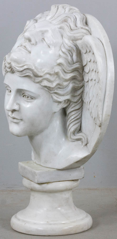 Emilio Santarelli (Italian, 1801-1886), "Hypnos", carved Italian marble sculpture on base