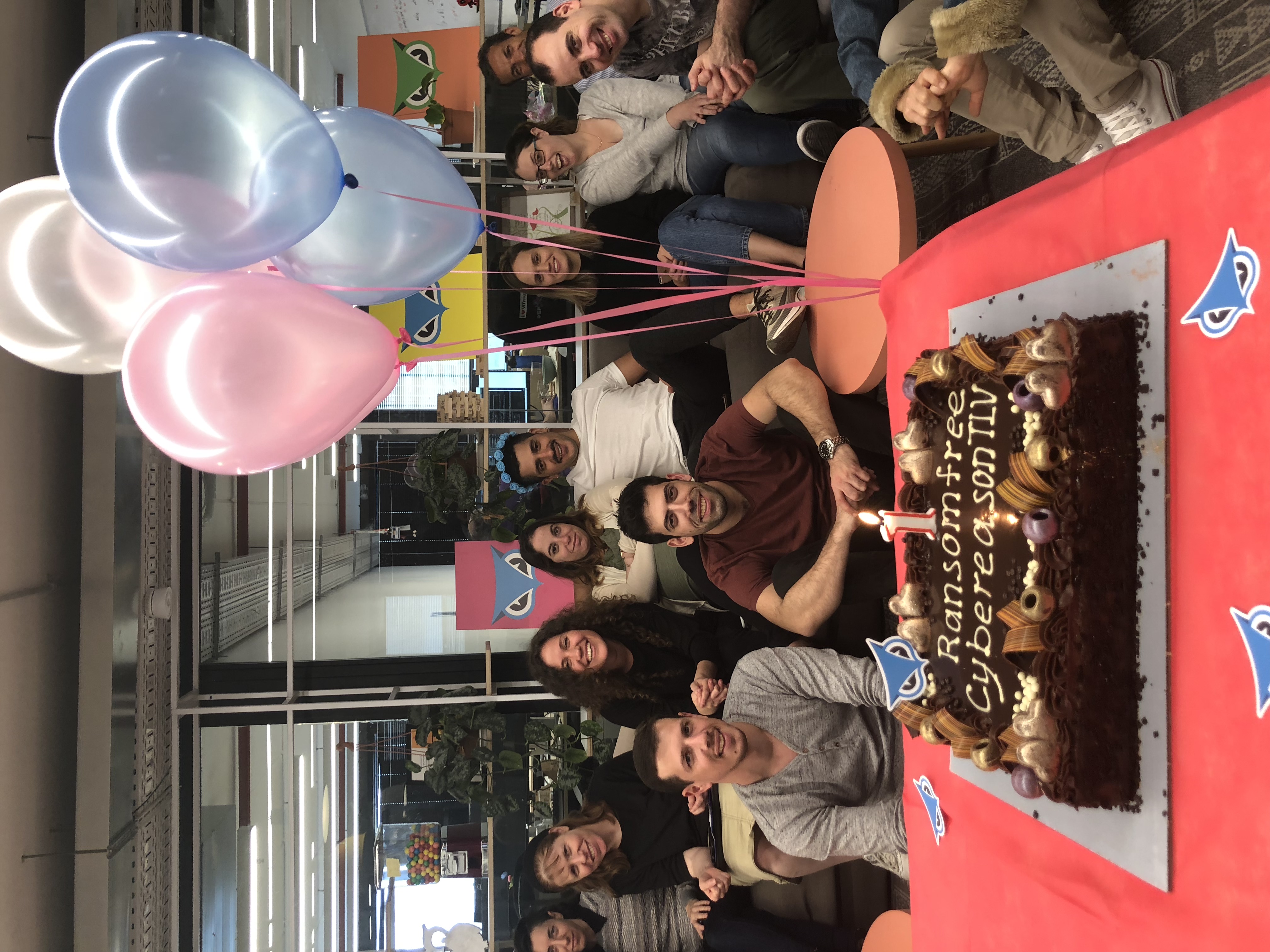 Cybereason's employees in Tel Aviv celebrated RansomFree's One Year Birthday.