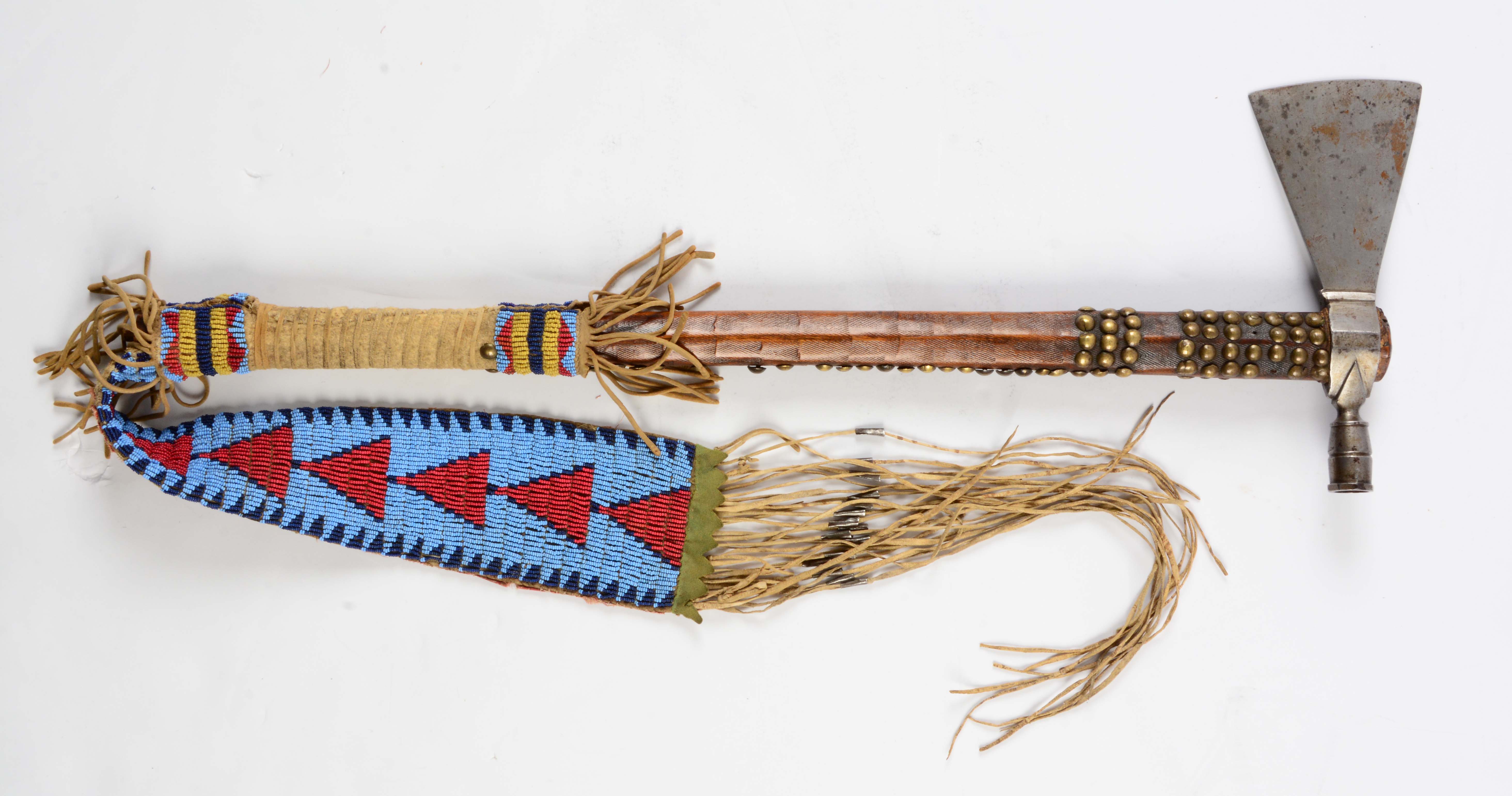 Cheyenne Pipe Tomahawk with Beaded Drop, Estimated at $30,000-50,000.