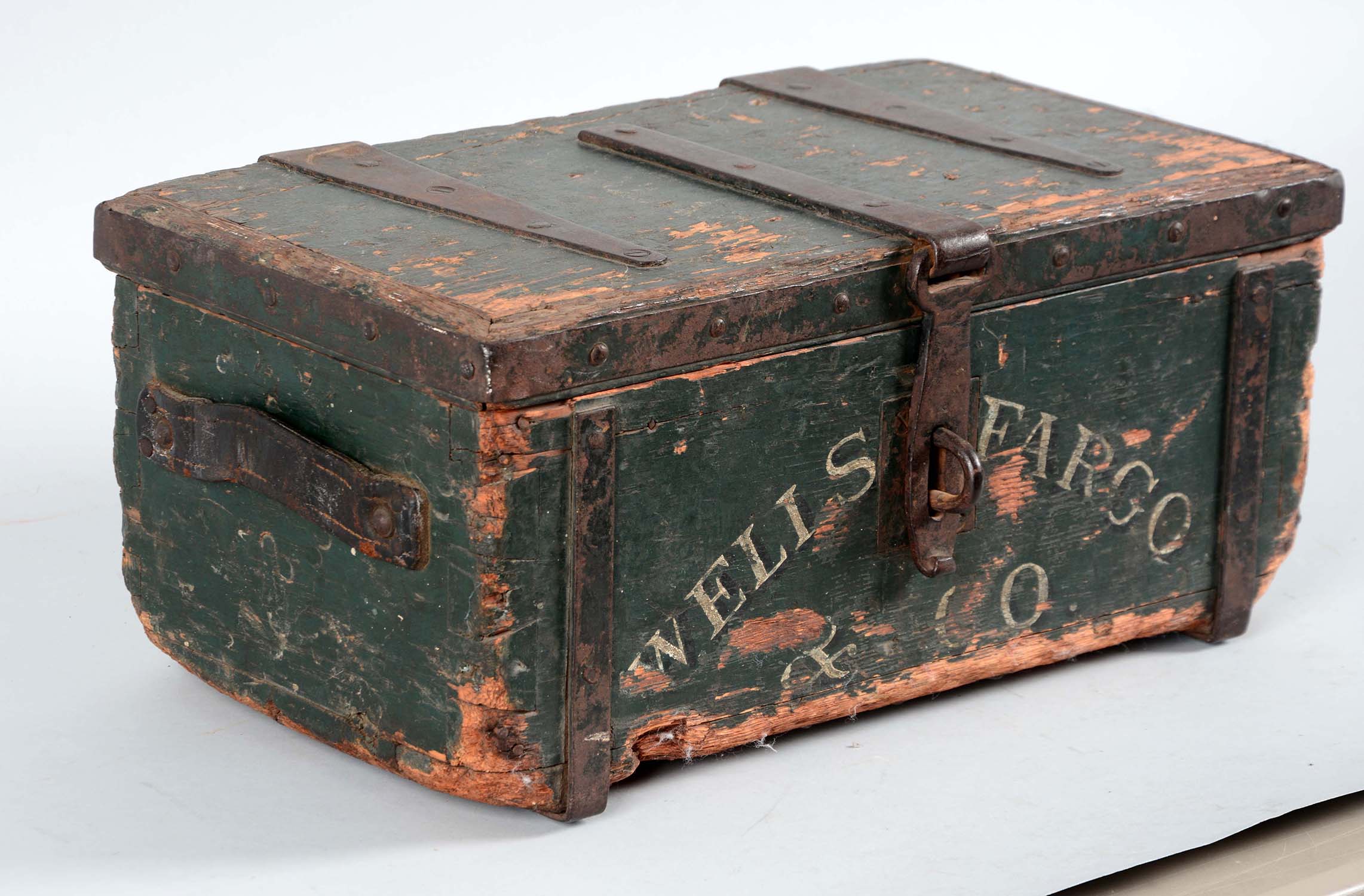Wells Fargo & Co. Wooden Strong Box, Estimated at $10,000-20,000.