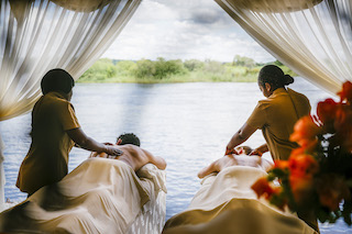 Royal Livingstone Victoria Falls Zambia Resort- Massages on the Zambezi River