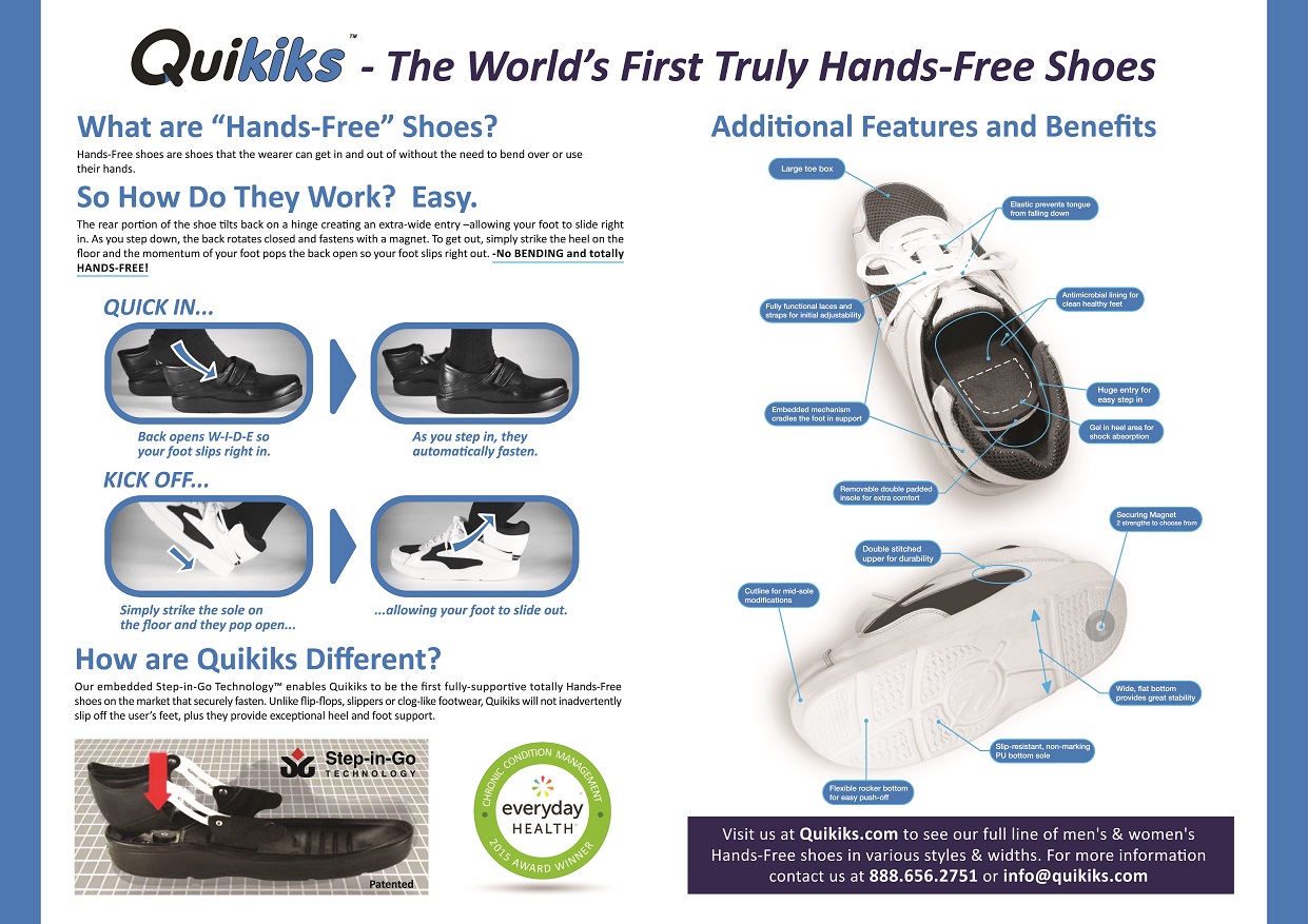 Quikiks Hands-Free Shoes Brochure -side B