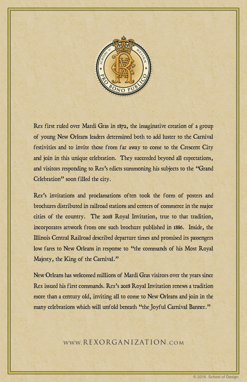 Reverse Side of Krewe of Rex Royal Edict